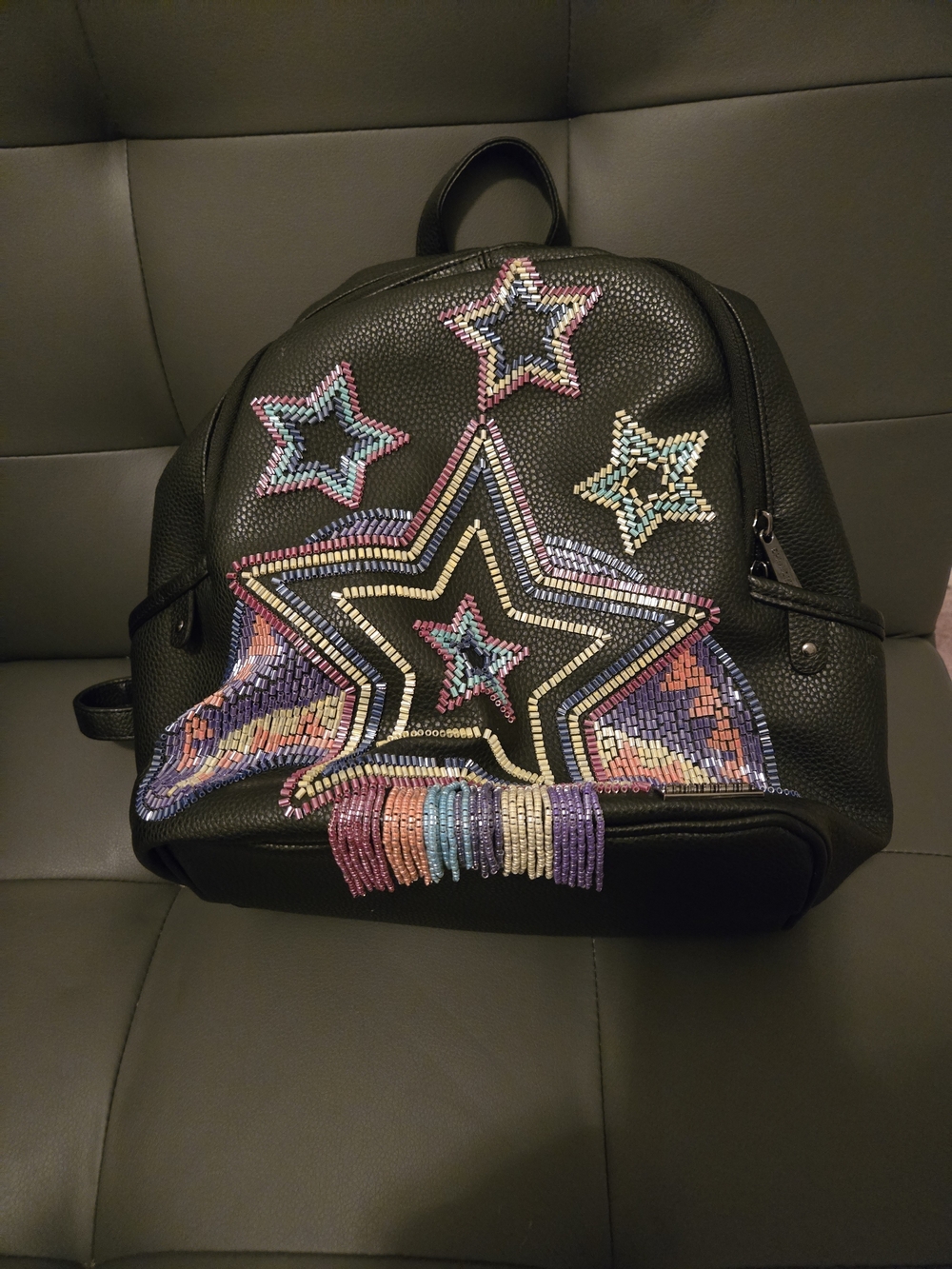 Sunflower Black Mini Backpack with Multicolor Beaded  June 17 Last Day
